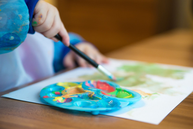 Not all baby painting ideas are messy.